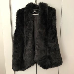 Black Faux Fur Vest